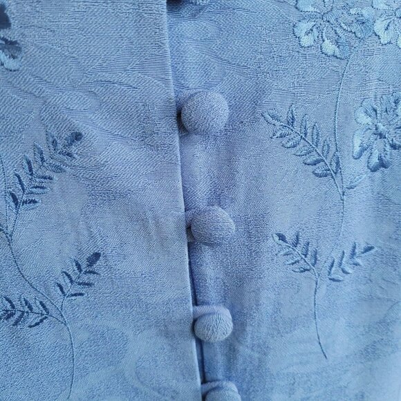 Vintage Sz 14W Lady Dorby Blouse Button Front Mature Modest Church Shoulder Pads - Picture 11 of 11